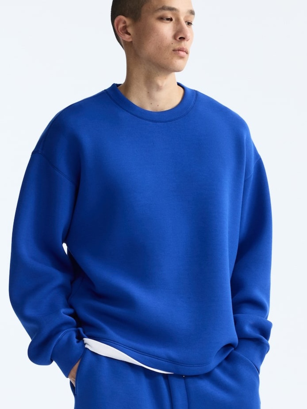 H&M OVERSIZED BOXY SCUBA EMBROIDERED SWEATSHIRT Electric Blue Size XXL